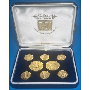 Gallery Of London Golf Of Arms Vintage 1960's 8 Golden Buttons Cuff Links NEW